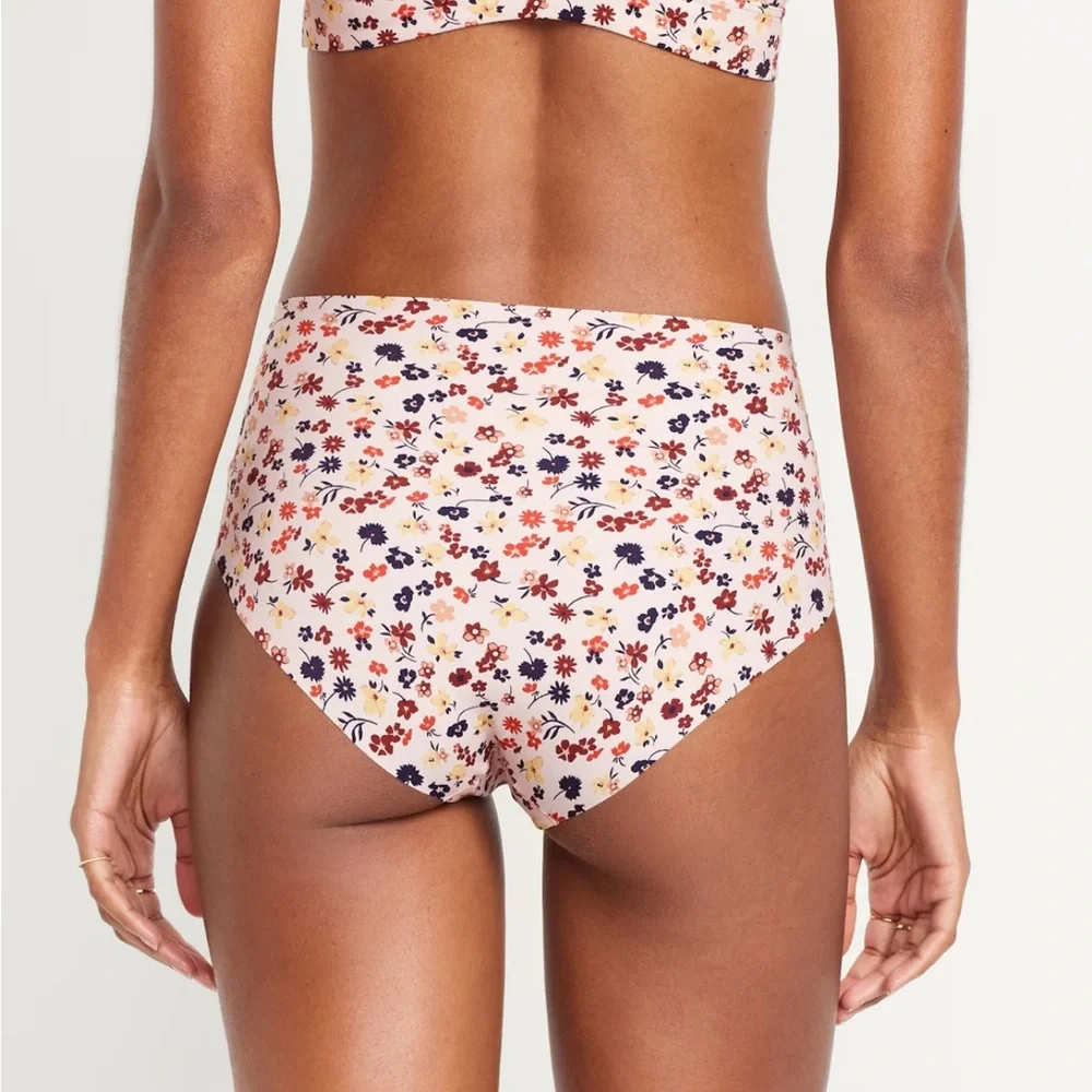 🆕 RESERVED PSH Old Navy Women’s High-Waisted No-Show Brief Underwear Pink Floral - Picture 2 of 15
